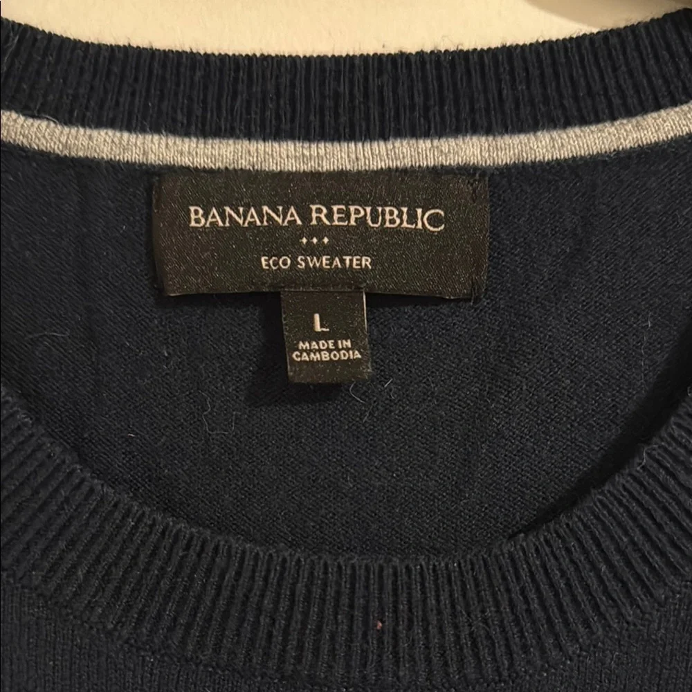 Banana Republic Men's Dark Navy Crewneck Sweater - Picture 2 of 5